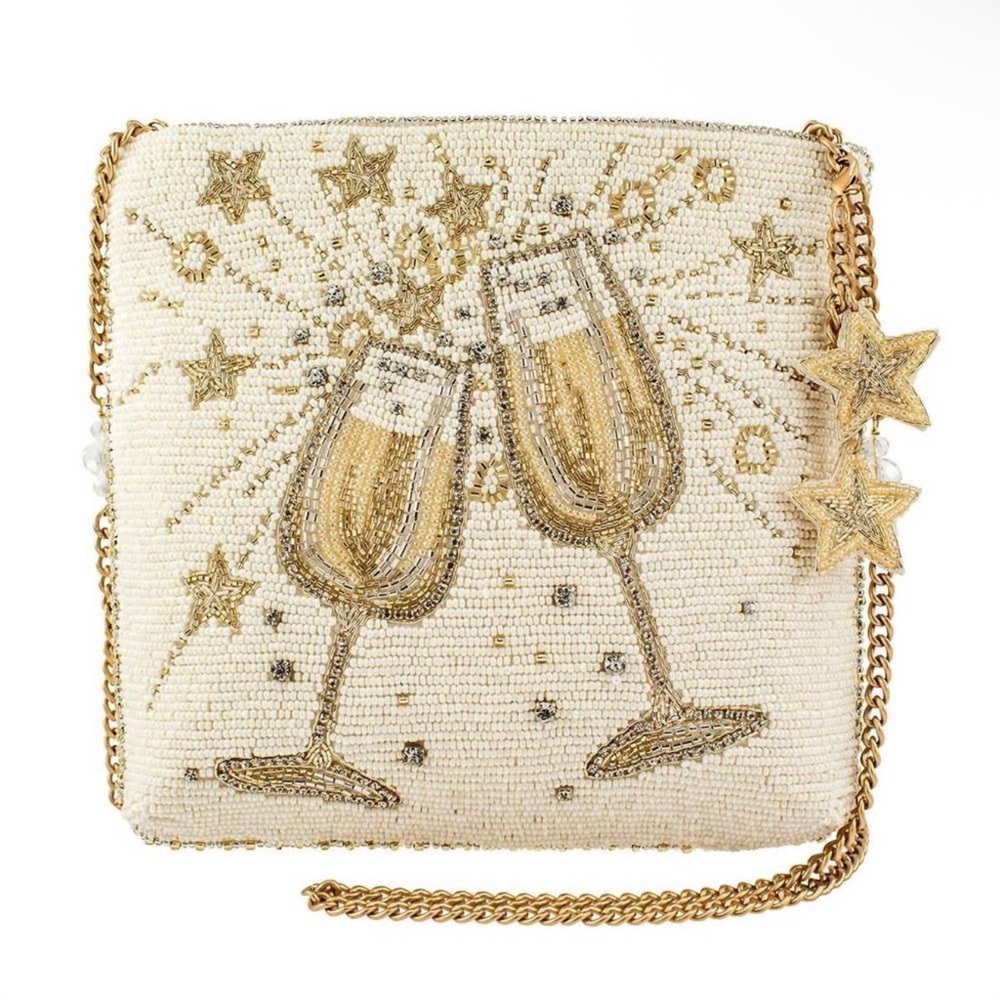 Mary Frances Toast of the Town Crossbody Handbag NWOT Bridal NYE - Picture 7 of 15